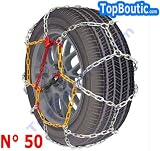 PAIRE DE CHAINES NEIGE TENDEUR AUTOMATIQUE A CROISILLONS 9 mm TOUS VEHICULE TOURISME TAILLE 50 voir tableau photo