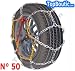PAIRE DE CHAINES NEIGE TENDEUR AUTOMATIQUE A CROISILLONS 9 mm TOUS VEHICULE TOURISME TAILLE 50 voir tableau photo