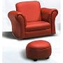 Leatherette Kid's Chair with Ottoman