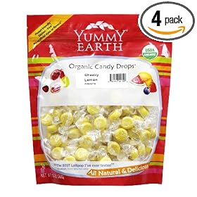 YummyEarth Organic Candy Drops, Cheeky Lemon, 13-Ounce Pouches (Pack of 4)