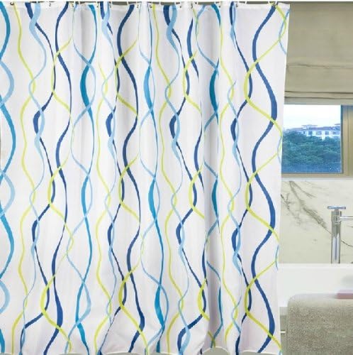Generic Popular Shower Curtain White/Blue/Green Polyester Fabic Bathroom Shower Curtain Liner,Stripe Shower Curtain ,72x72 inch(180x180 cm)