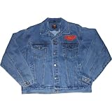 Superman Flame Logo & Chains Mens Denim Jacket