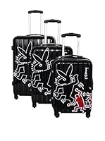 Keith Haring Set de 3 trolleys rígidos 29100/3 (Negro)