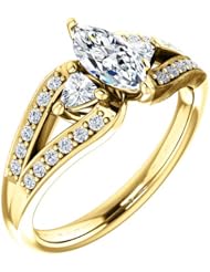 10K Yellow Gold Marquise Cut Diamond Ring -- LIFETIME WARRANTY