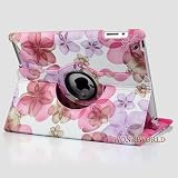 Ctech Stylish Lucky Flowers Case With 360 degrees Rotating Swivel Stand-Pink