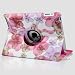 Ctech Stylish Lucky Flowers Case With 360 degrees Rotating Swivel Stand-Pink