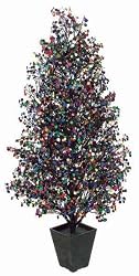 4' Potted Sparkling Multi-Colored Sequin Bangled Disco Tree