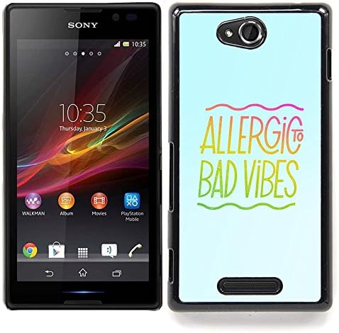 - Bad Good Vibes Music Energy Positivity Quote - Slim Guard Armor Phone Case- For Sony Xperia C S39h C2305 Devil Case