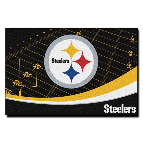 NFL Pittsburgh Steelers Extra Point Licensed Rug, 39" x 59", Black