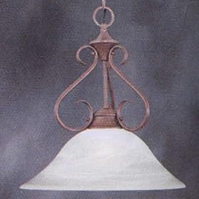 Thomas Lighting Bronze Scroll Glass Dome Pendant