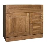 Coastal Collection AMA-3618-DL Amalfi Series Red Oak with Autumn Finish Vanity Base with Left Side Drawers, 36-Inch-by-18-Inch