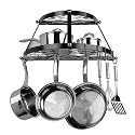 Range Kleen Wrought Iron 2-Shelf Pot Rack - Black