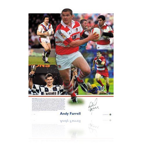 Andy Farrell signed photo - Wigan Warrior