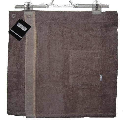 Wellness Saunatuch Siena Saunakilt Egeria für den Herren, Farbe: grau - braun, Material: 390g/m², 100 % Baumwolle