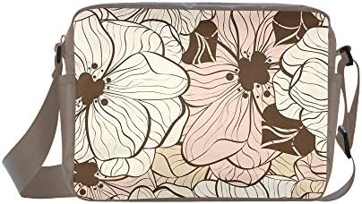 HomeWishes Flower Nylon Waterproof Crossbody Nylon Bags for Women Girl,Brown