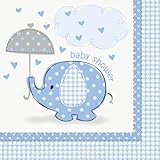 Blue Elephant Baby Shower Luncheon Napkins, 16ct