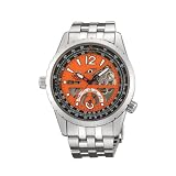 Orient Mens Power Reserve Semi-Skeleton Orange Automatic Watch #CFT00005M by Orient