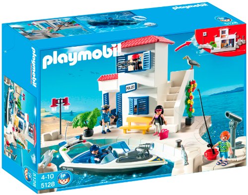 Playmobil - 5128 - Jeu de construction - Police du port et bateau rapide