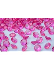 Diamond Confetti Table Decoration - Table Confetti 1000 Pieces - 12mm Large - Hot Pink