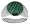 Sterling Silver Round Malachite Men's Ring, 5/8 in. (16mm) wide, size 8