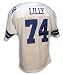 Autographed Bob Lilly White Cowboys Throwback Jersey with HOF 80 Inscription