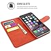 iPhone 6 Plus / 6s Plus Case, Snugg - Leather Wallet Cover Case with (Orange) for Apple iPhone 6 Plus / 6s Plus