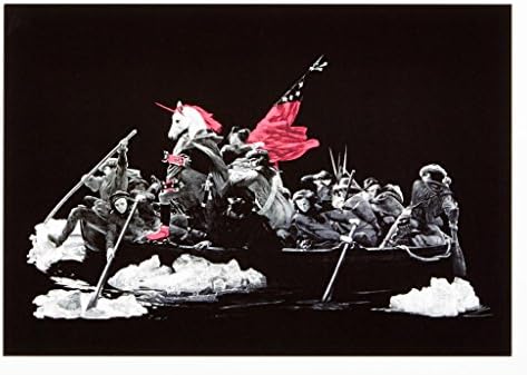 Ugly Baby Unicorn On Roller Skates Crossing The Delaware Print - Small