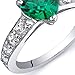PEORA Simulated Emerald Heart Promise Ring in Sterling Silver, 1 Carat, Comfort Fit, Size 7, Promise, Engagement, Statement Ring, May Birthstone, For Jewelry Gift & Everyday Wear, w/Jewelry Box