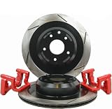 RacingBrake 2002-241-0 Drilled and Slotted Finish Rear OE Non-Brembo Caliper Big Brake Kit for Nissan 350Z 03-08/Infiniti G35 03-07