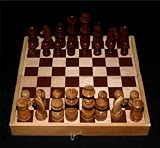 Carved Art Wooden Chess Set Folding Board and Box Game CS_12X12_001