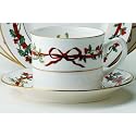Royal Worcester Holly Ribbons Teacup &amp; Saucer Set (1 left)