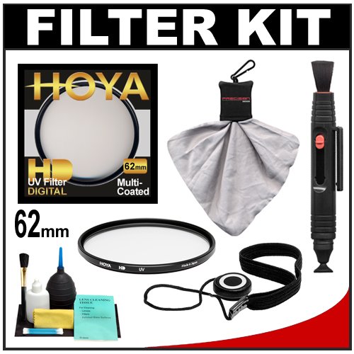 Hoya 62mm HD Hardened Glass 8-Layer Multi-Coated Digital Ultraviolet Filter + Accessory Kit for Canon, Nikon, Sony, Olympus & Pentax Lenses