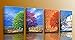 Youkuart-kx9006,canvas Prints, 4panel Wall Art Boat Spring, Summer, Autumn,winter,oil Paintings Printed Pictures Stretched for Home Decoration