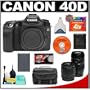 Canon EOS 40D 10.1-Megapixel Digital SLR Camera Body with 2 Zoom Lenses + 4GB CF Memory Card + Spare BP-511 Battery + Case + Bonus Accessory Kit