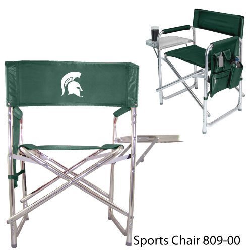 Michigan State Spartans NCAA Sports Chair (Hunter Green) (Embroidered Logo)