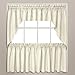 United Curtain Hamden Woven Waffle Kitchen Tiers, 55 by 24-Inch, Ivory, Set of 2