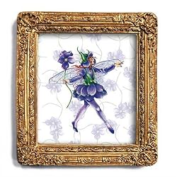 Violet Fairy - Gold Frame Magnet with pop-out easel (2-3/4" x 2-1/2")