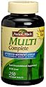 Nature Made Multi Complete Vitamin and Mineral Supplement Tablets, 250-Count Bottles (Pack of 2)
