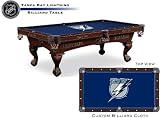 Tampa Bay Lightning Logo Pool Table with Elmhurst Legs and Cinnamon Finish