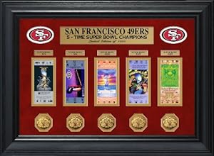 NFL San Francisco 49ers Super Bowl Ticket and Game Coin Collection Framed