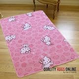 Superb Hello Kitty Fashion Kids / Childs Play Rug Bright Pink 1m x 1.5m (3'3 x 5' approx)