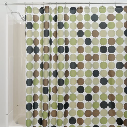 Interdesign Bop Shower Curtain 72 Inch By 72 Inch Green Brown