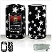 Black With Silver Stars Case Cover for Motorola V8 V9m CDMA RAZR 2 RAZR2 Protective Cell Phone Hard SNAP-ON Optional Belt Clip [Beyond Cell Packaging]