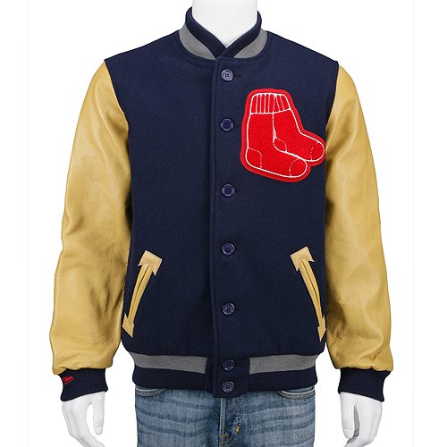 Boston Red Sox Authentic 1941 Wool & Leather Jacket By Mitchell & Ness Size 52