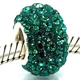 (Free S/H) Birthstone May Emerald Green Swarovski Crystal spacer Bead Pandora Troll Chamilia Biagi Bead Compatible by Pro Jewelry