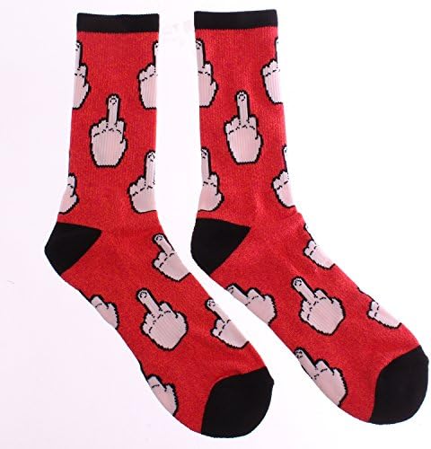 Red "F You" Middle Finger Men's Crew Socks