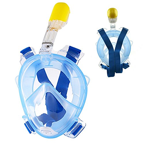 7Leon New Design Snorkel Diving Mask for Adults and Kids with Camera Attachment and Ear-Buds - Innovative Anti-Fog &amp; Anti-Leak Technology
