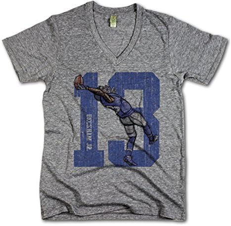 500 Level Men's Odell Beckham Jr Officially Licensed NFLPA New York Giants V-Neck 13 XXL Grey