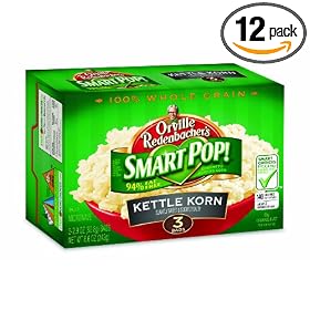 Orville Redenbacher's Gourmet Microwavable Popcorn, Smart Pop Kettle Korn, 3-Count Boxes (Pack of 12)