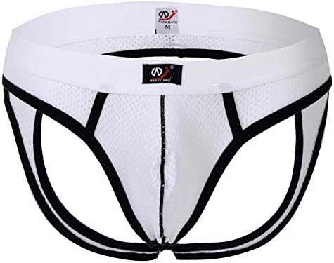 Men's Hollowed Back Style Briefs Short Pants White Medium